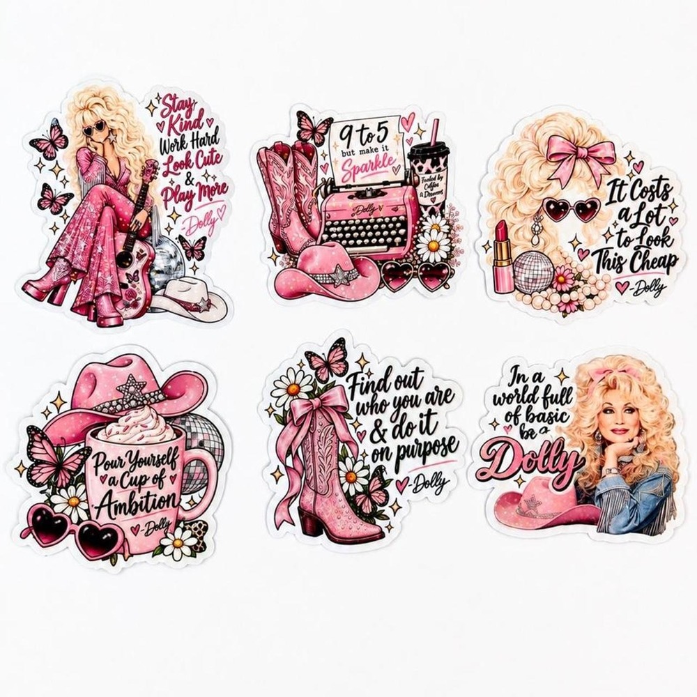 Dolly Parton Inspired Holographic Sticker Set 💕✨ Set of 6